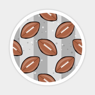 American Football Balls - Pattern on Grey Background Magnet